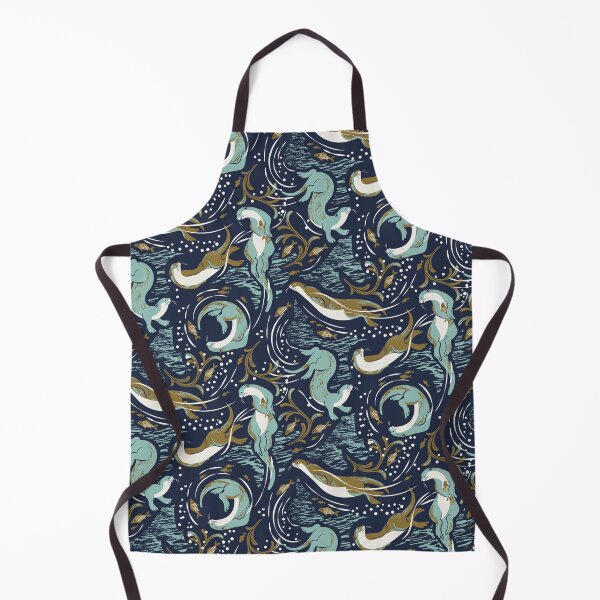 Item preview, Playful Otters - Navy designed and sold by appleyards.