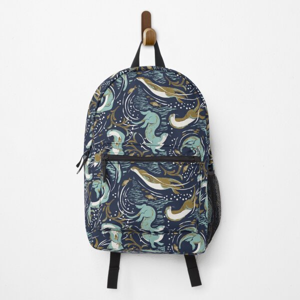 Item preview, Playful Otters - Navy designed and sold by appleyards.