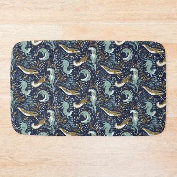 Item preview, Playful Otters - Navy designed and sold by appleyards.