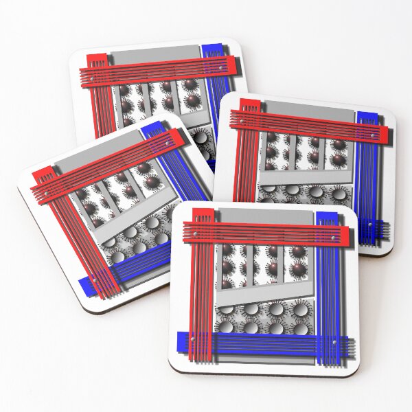 Item preview, Lattice, Corona, (336) (red, blue,) Decorative, Digital, Colorful, Abstract, designed and sold by Paszkan.