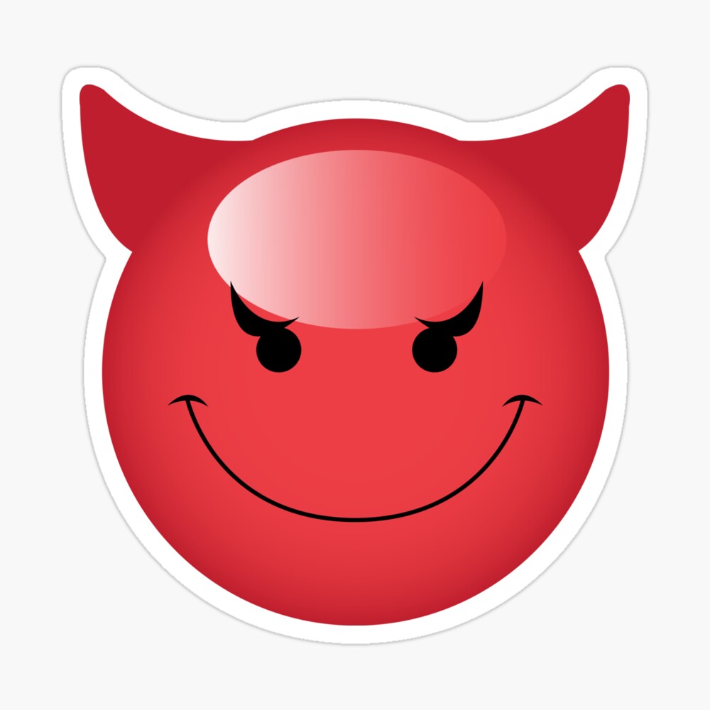 Devil Emoji Smiling Red Satan Emoticon Face Magnet for Sale by