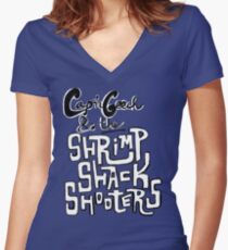 Cap'n Geech and the Shrimp Shack Shooters Women's Fitted V-Neck T-Shirt
