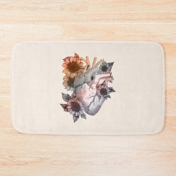 Item preview, Human heart and sunflowers, anatomy illustration art, sunflowers and romantic daisy designed and sold by Collagedream.