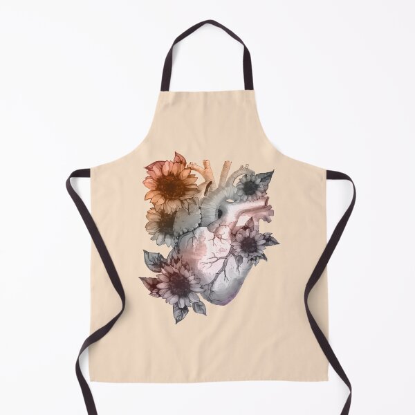 Item preview, Human heart and sunflowers, anatomy illustration art, sunflowers and romantic daisy designed and sold by Collagedream.