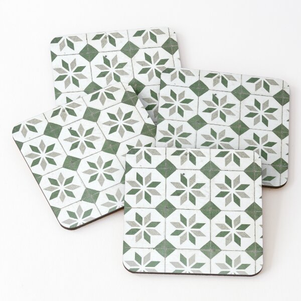 Item preview, Sage Green Aesthetic Geometric Tile Pattern designed and sold by LemonCinammon.