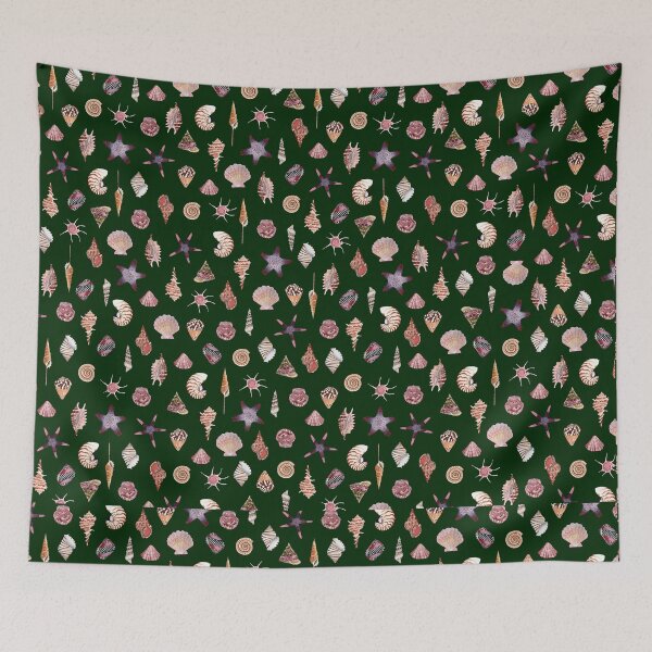 Item preview, SEASHELL PATTERN - dark green designed and sold by BEATRIZ ABAITUA.