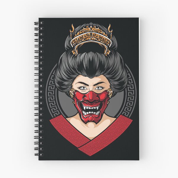 Item preview, Geisha wearing Hannya mask vector designed and sold by Peekonet.