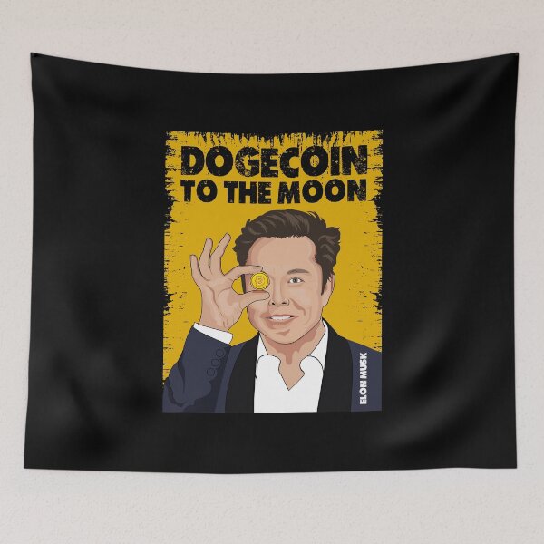 Item preview, Elon Musk, Dogecoin, Dogecoin to the moon, Dogecoin t-shirt design, Dogecoin vector design, Elon Musk Portrait vector, Elon Musk t-shirt design, Dogecoin cryptocurrency designed and sold by ShaykhUmer.