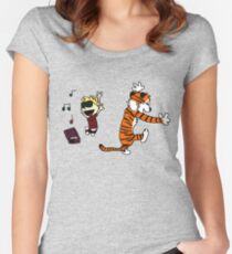 calvin and hobbes Women's Fitted Scoop T-Shirt