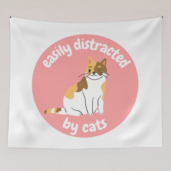 Item preview, Easily distracted by cats designed and sold by wilder-mind.