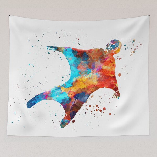 Artikelvorschau, Wingsuit-Pullover in Aquarell entworfen und verkauft von paulrommer.