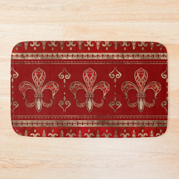 Item preview, Fleur-de-lis ornament Luxury Red designed and sold by k9printart.