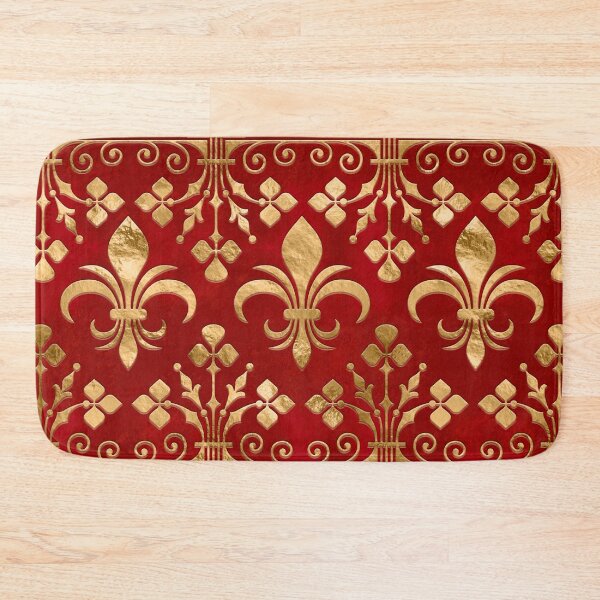 Item preview, Fleur-de-lis ornament Luxury Red designed and sold by k9printart.
