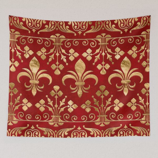 Item preview, Fleur-de-lis ornament Luxury Red designed and sold by k9printart.
