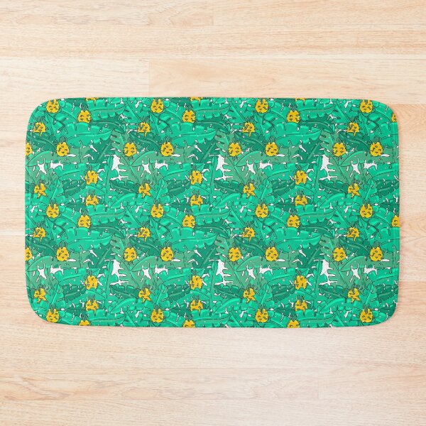 Item preview, Yellow dragon fruit, pitaya, seamless pattern with jungle leaves designed and sold by FlamesandFrost.