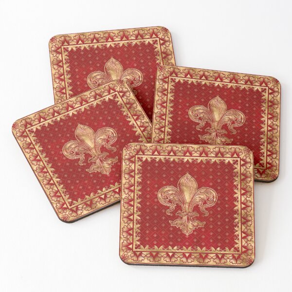 Item preview, Fleur-de-lis ornament Luxury Red designed and sold by k9printart.