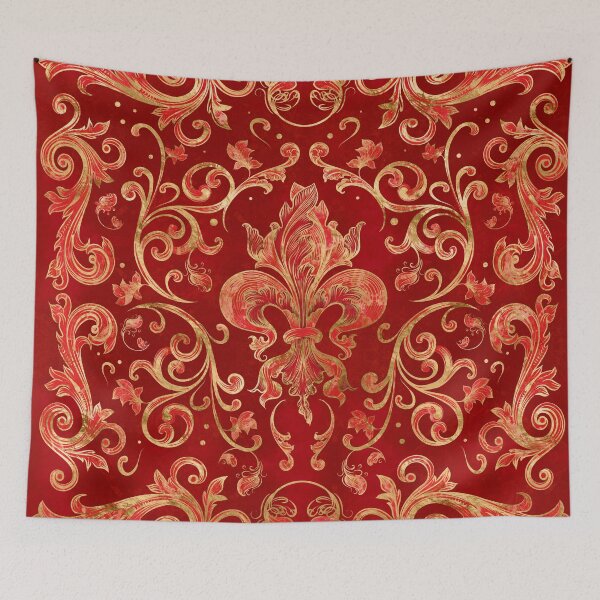 Item preview, Fleur-de-lis ornament Luxury Red designed and sold by k9printart.