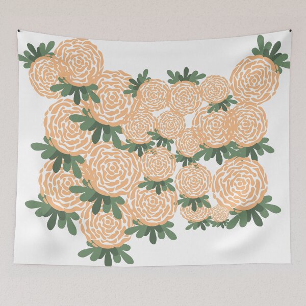 Item preview, Orange flower bunch pattern minimalist aesthetic designed and sold by AshnaSiddiqui.