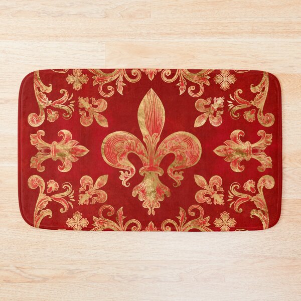 Item preview, Fleur-de-lis ornament Luxury Red designed and sold by k9printart.
