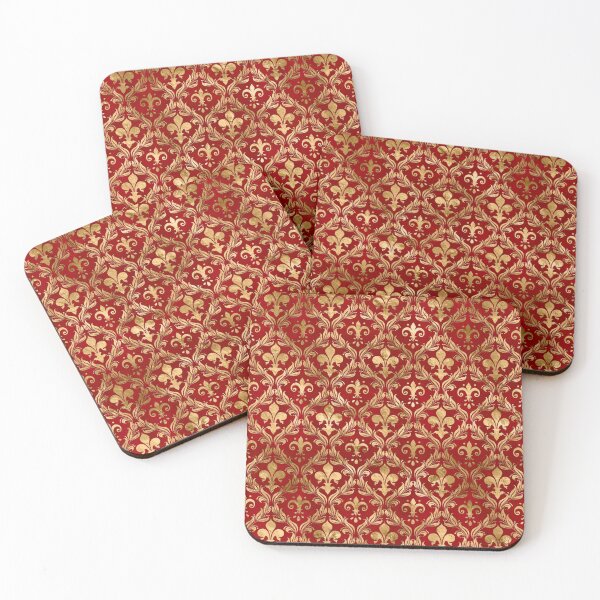 Item preview, Fleur-de-lis pattern luxury red designed and sold by k9printart.