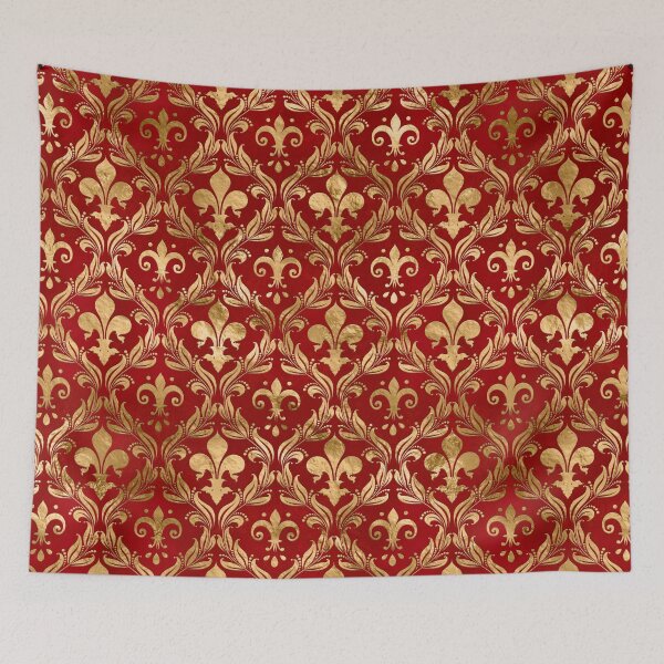 Item preview, Fleur-de-lis pattern luxury red designed and sold by k9printart.