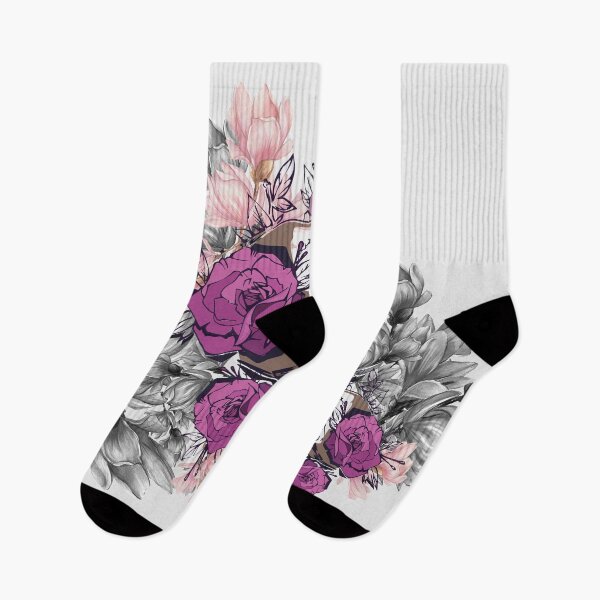 Item preview, Beautiful Black And White Skull With Roses. Skull with Flowers designed and sold by TheImperfecto.