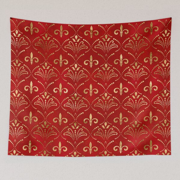 Item preview, Fleur-de-lis pattern luxury red designed and sold by k9printart.