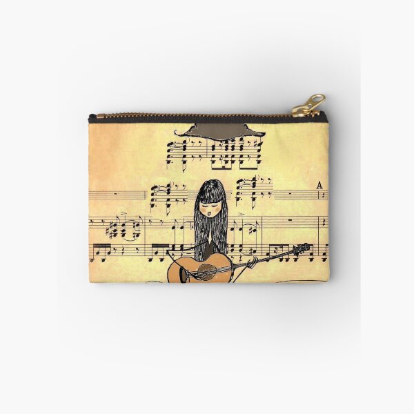 Item preview, Woman playing guitar under a rain of notes designed and sold by VanDesBois.