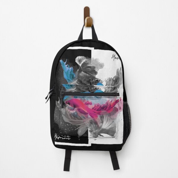 Item preview, Beautiful Siamese fighting fishes. Black And White Fishes in The Sea. designed and sold by TheImperfecto.