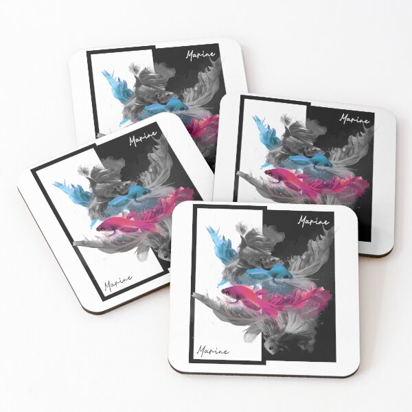 Item preview, Beautiful Siamese fighting fishes. Black And White Fishes in The Sea. designed and sold by TheImperfecto.