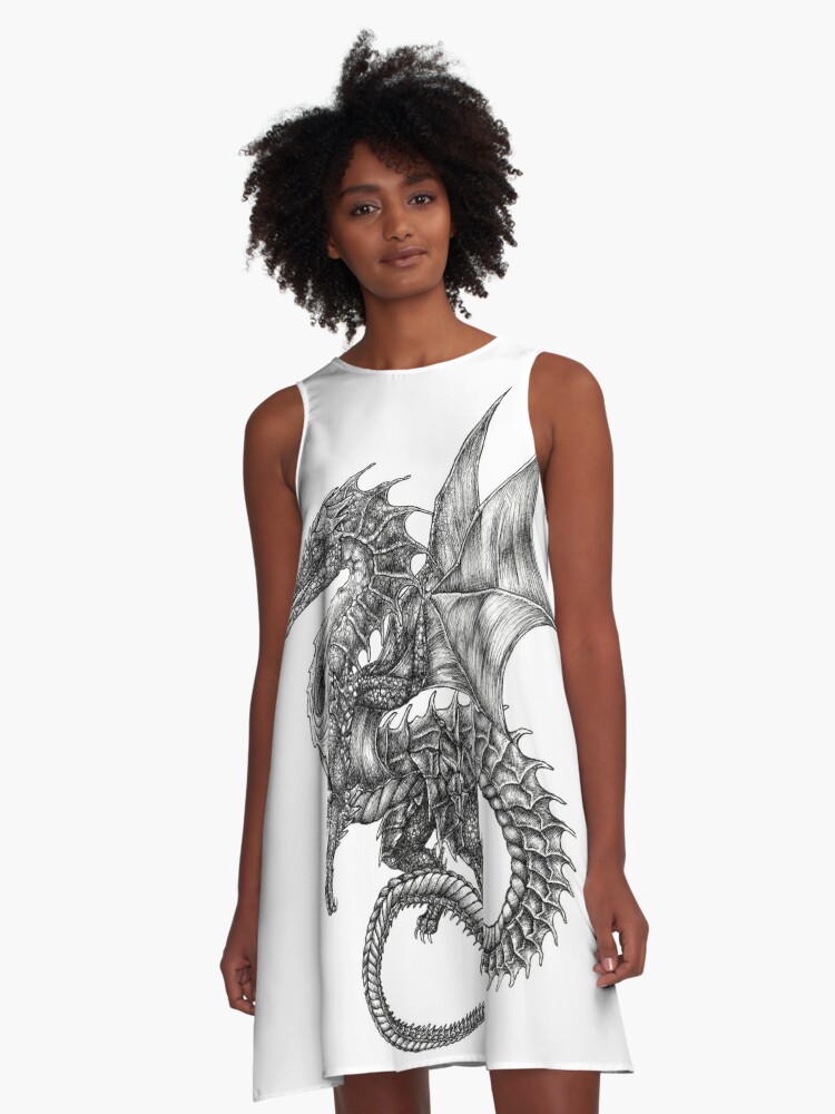 barrikade møbel flydende dragon tattoo" A-Line Dress for Sale by Ellen McAleavey | Redbubble