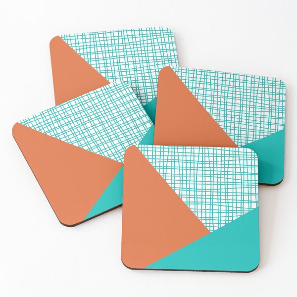 Item preview, Nordic Color Block Orange White Aqua Turquoise Blue Throw Pillow designed and sold by Delinda Graphic Studio.
