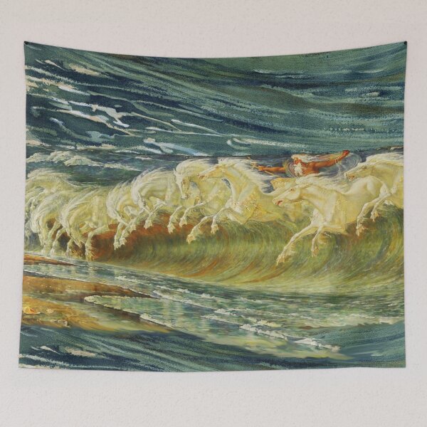 Item preview, SEA HORSES OF NEPTUNE GALLOPPING AMONG WAVES designed and sold by BulganLumini.