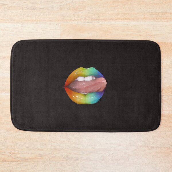Item preview, Gay Pride Rainbow Shiny Tongue Lips  designed and sold by TunafishArt.