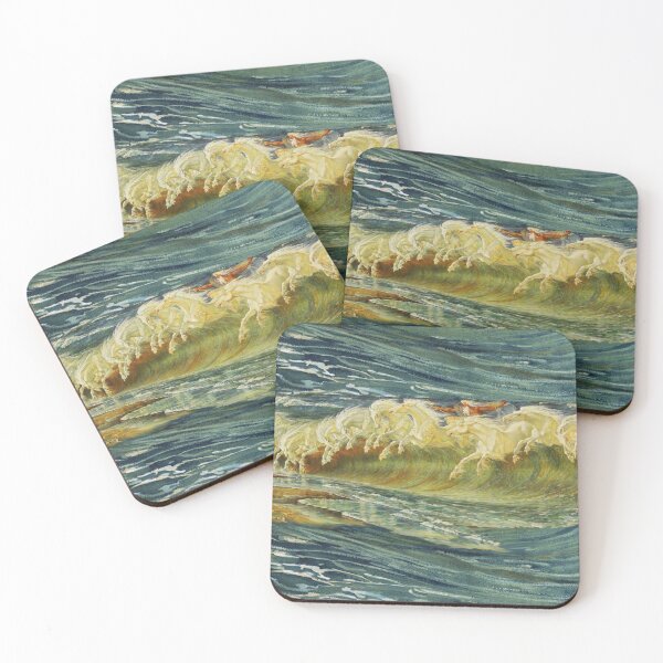Item preview, SEA HORSES OF NEPTUNE GALLOPPING AMONG WAVES designed and sold by BulganLumini.