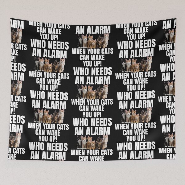 Item preview, CAT WAKE UP, CAT ALARM CLOCK, FUNNY CAT MEME, CUTE CAT WAKE UP, designed and sold by R B Chrystal.