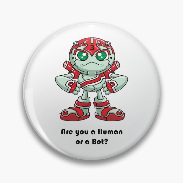 Item preview, Are You A Human Or A Bot? Robot Cartoon designed and sold by ProjectX23.
