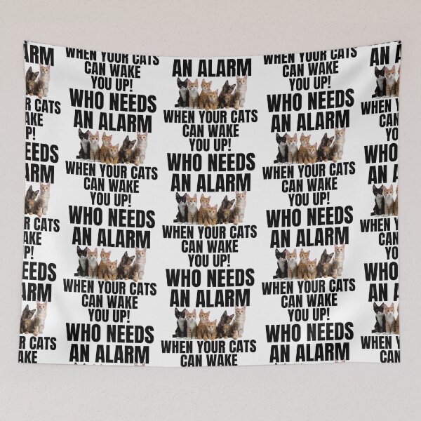 Item preview, WAKE UP, CAT ALARM CLOCK, FUNNY CAT MEME, CUTE CAT WAKE UP, designed and sold by R B Chrystal.