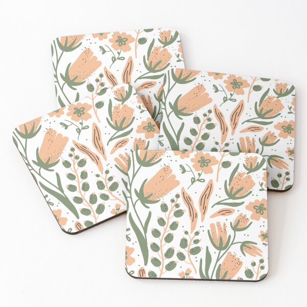 Item preview, Delicate Flowy Floral Sage Green  designed and sold by kindtoearth.