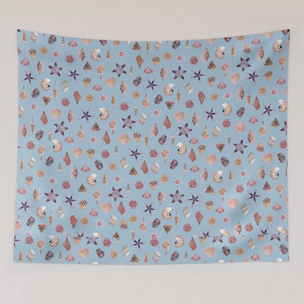 Item preview, SEASHELL PATTERN - light blue designed and sold by BEATRIZ ABAITUA.