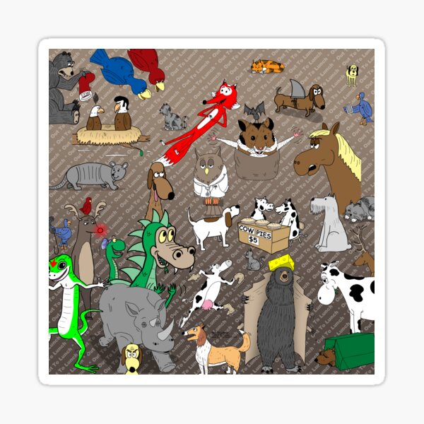 Out to Lunch Animals Collection Sticker