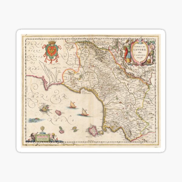 Item preview, Vintage Map of Campania Italy (1662) designed and sold by BravuraMedia.