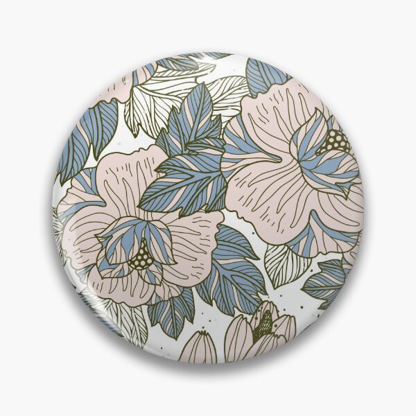 Item preview, Delicate Flowy Floral Sage Green Pink and Blue designed and sold by kindtoearth.