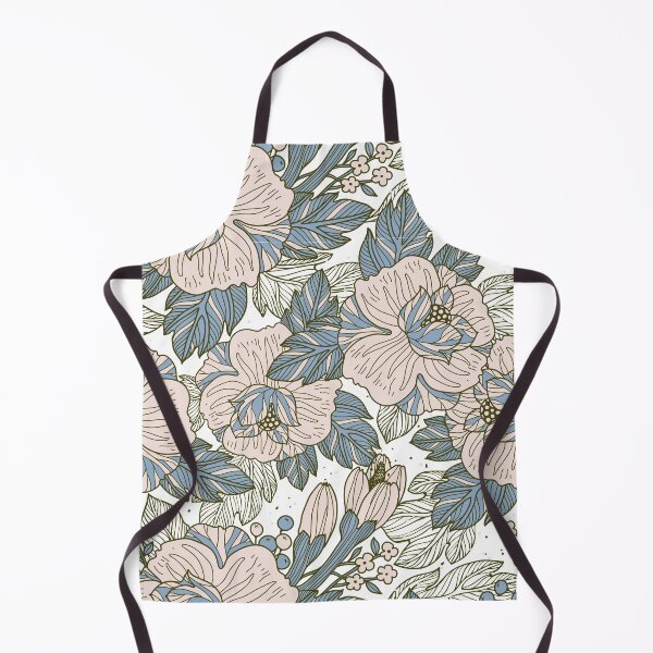 Item preview, Delicate Flowy Floral Sage Green Pink and Blue designed and sold by kindtoearth.