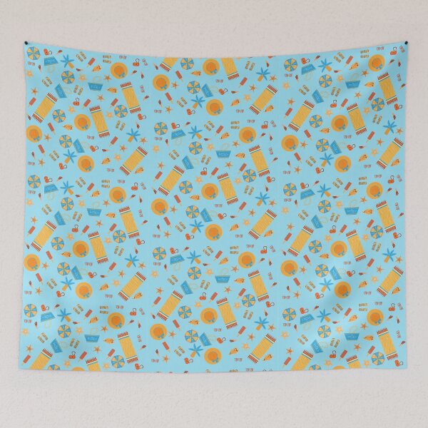 Item preview, A pattern of beach accessories and seashells. designed and sold by LionKsi89.