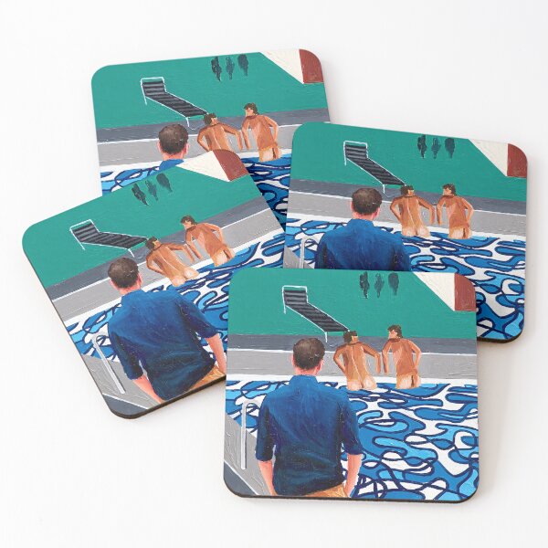 Item preview, man in swimming poll painting designed and sold by queengutkowski.