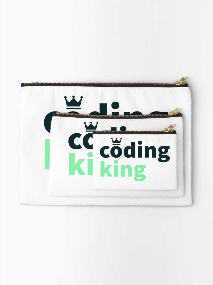 Thumbnail 2 of 4, Zipper Pouch, Developers developer coding king coding code life designed and sold by Tropical Blood.