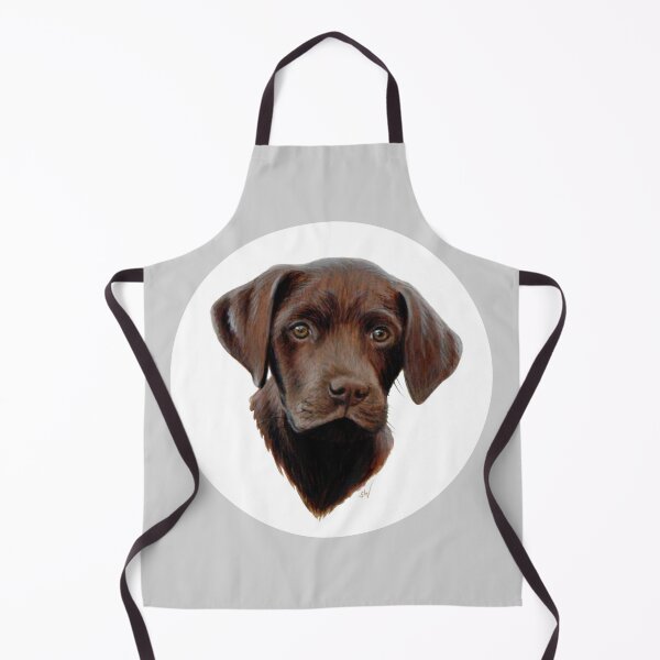 Item preview, Chocolate Labrador Puppy, Painting (grey) designed and sold by SandraWarmerdam.