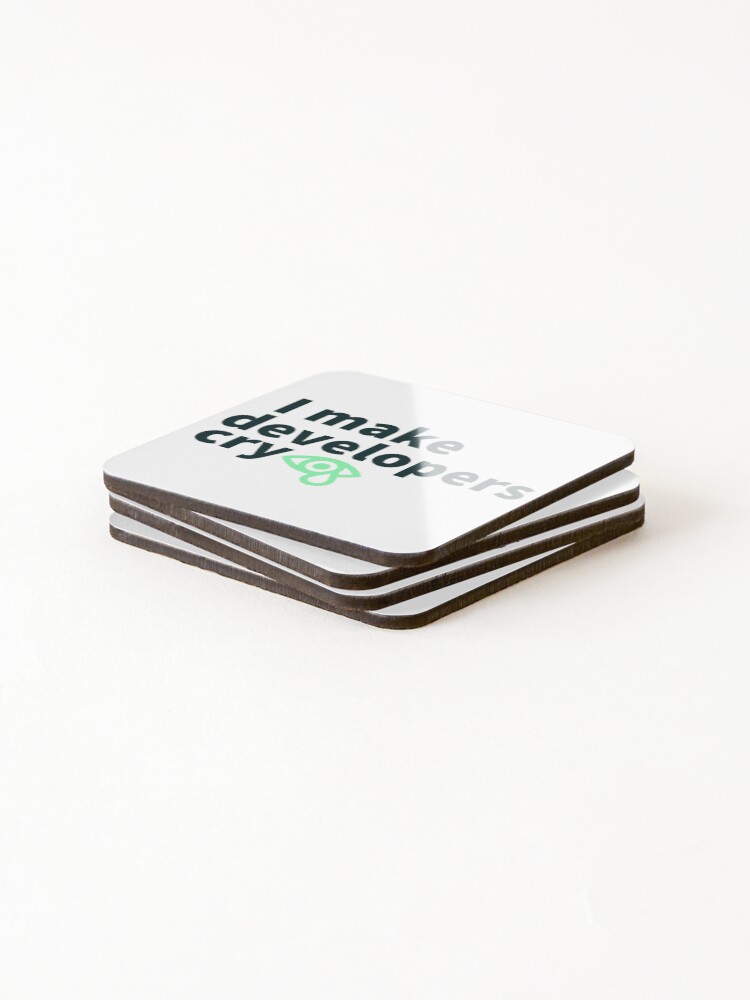 Thumbnail 4 of 5, Coasters (Set of 4), Developers developer coding king coding code life I make developers cry designed and sold by jorcabjim.