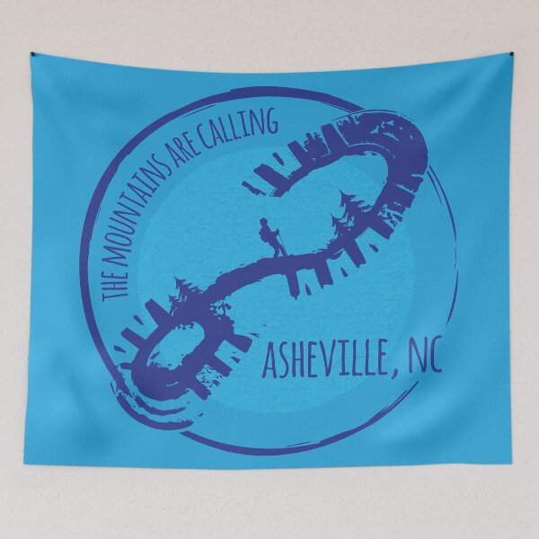 Artikelvorschau, Die Berge rufen - Asheville, NC - Blau #27 entworfen und verkauft von Serena's Asheville Merch.